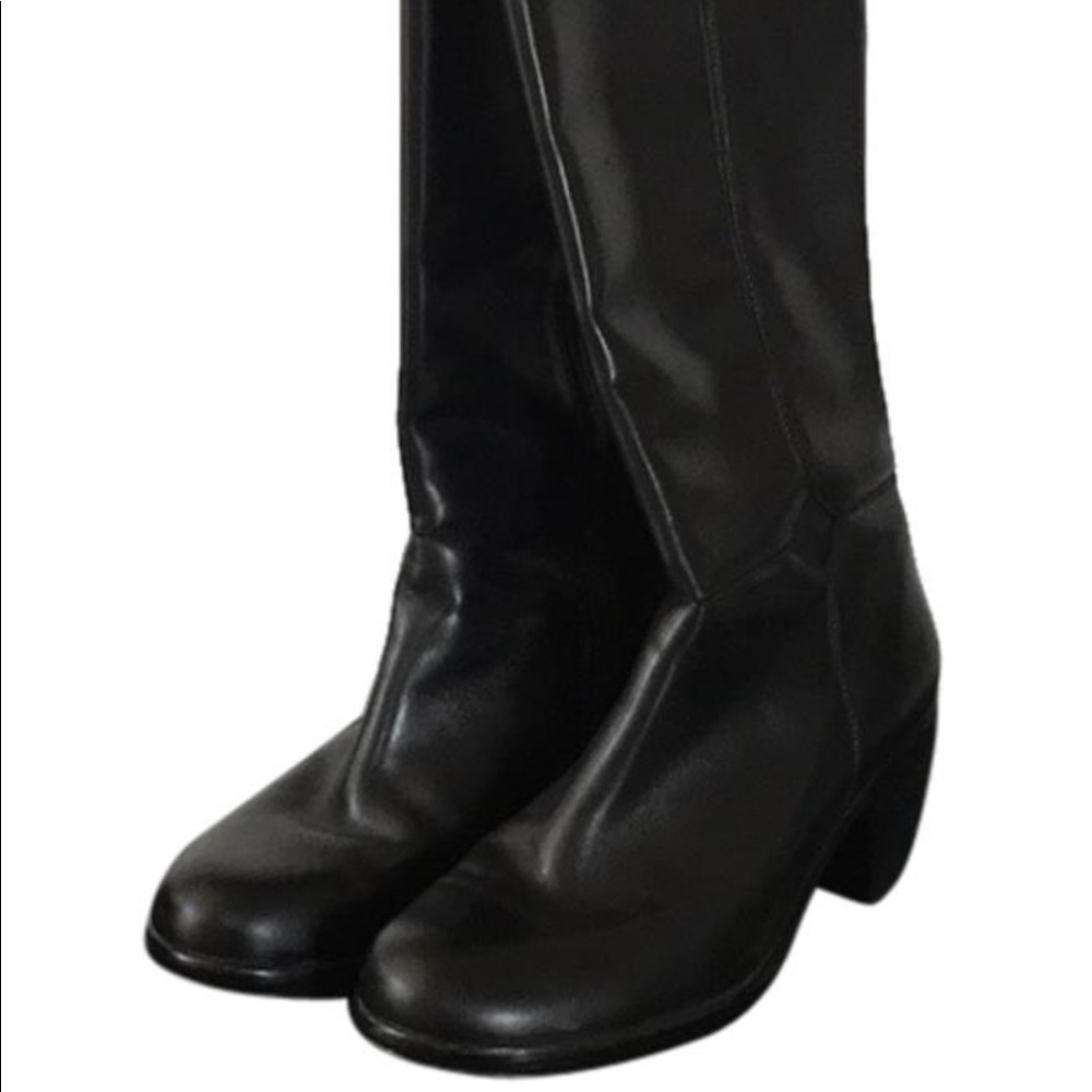 Tall black leather boots by Dansko